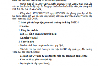 Kế hoạch tháng 05/2024